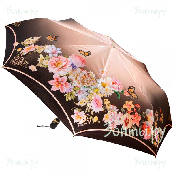 Зонт сатиновый Три слона L3825-34J (цветы и бабочки)
