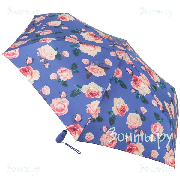 Компактный женский зонтик с рисунком Fulton L711-3861, Бутоны роз