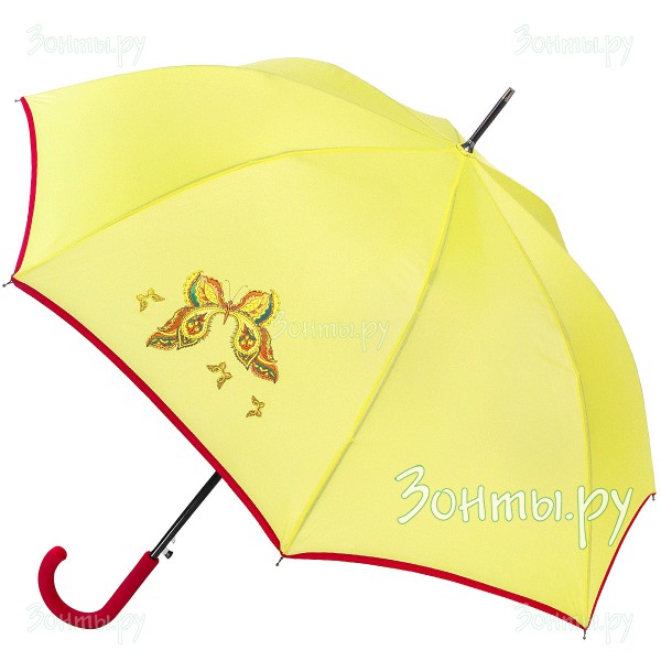 Желтый зонт-трость ArtRain 1621-02 полуавтоматический