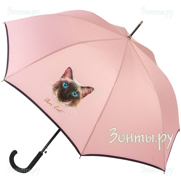 Зонт-трость с котиком ArtRain 1621-04 полуавтоматический