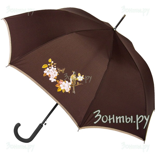 Зонт-трость коричневый ArtRain 1621-11 полуавтоматический