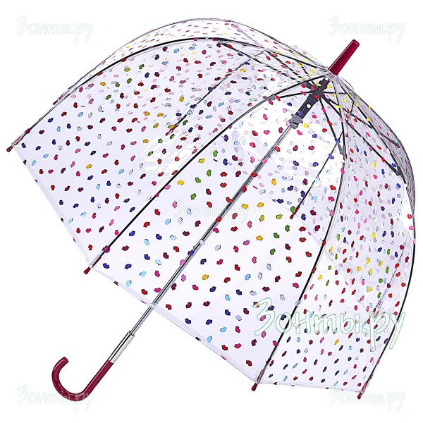Прозрачный женский зонт от дизайнера Lulu Guinness L719-3556 ConfettiLip