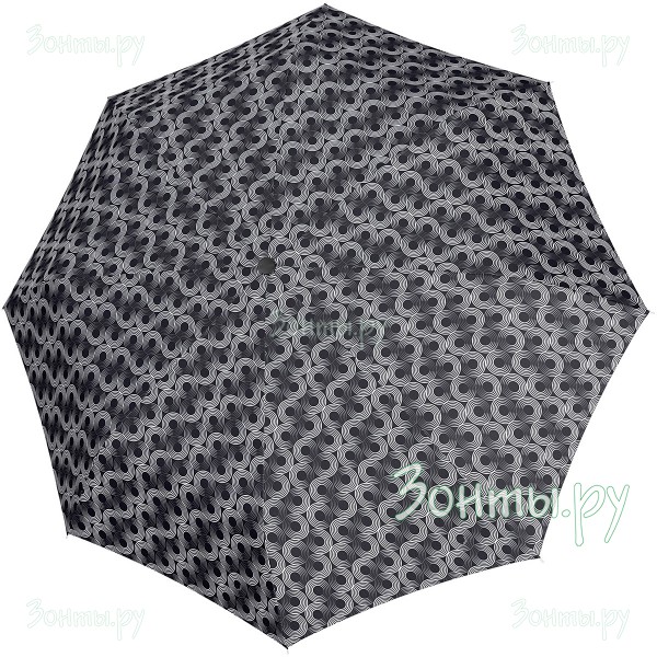 Черно-серый зонт полный автомат Doppler 744865 GL02 с кругами