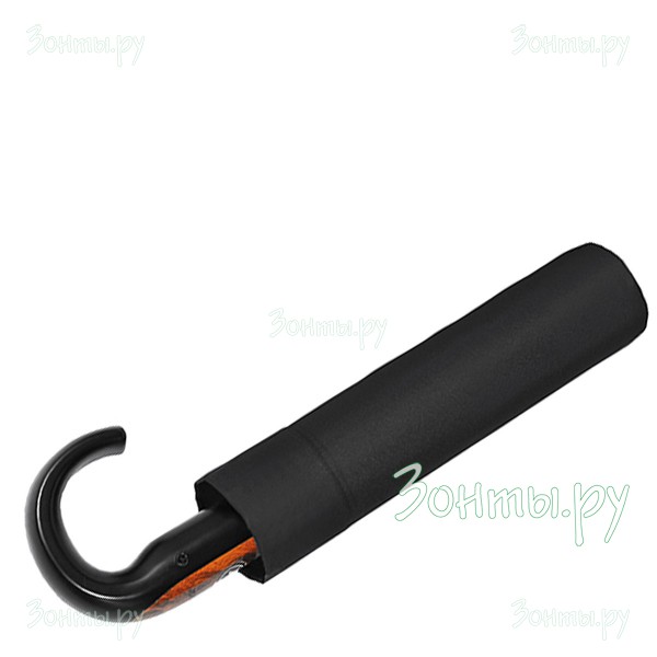 Черный зонт для мужчин полуавтомат Doppler 72066B с ручкой-крюком