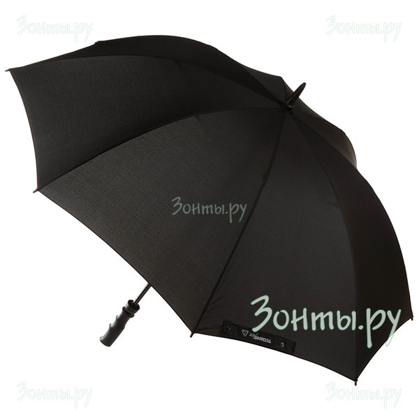 Большой мужской зонт трость Fulton S667-001 Black Technoflex с прорезиненной ручкой