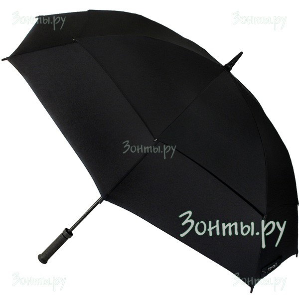 Большой черный зонт трость Fulton S669-001 Black Stormshield с двойным куполом