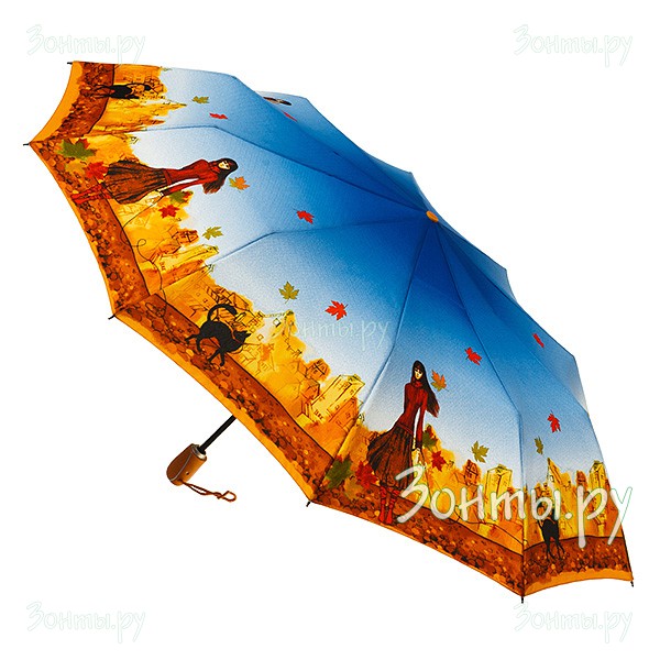 Женский зонтик Девушка с кошкой Zest 23966-144