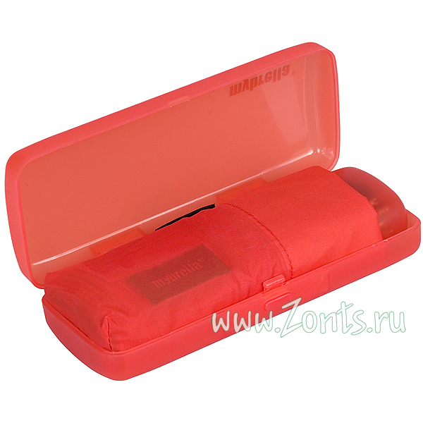 Зонт красный с пластиковым футляром Happy Rain 63106-02B