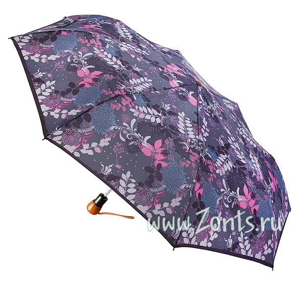 Надежный женский зонт Airton 3635-71 с нежной расцветкой в виде листьев