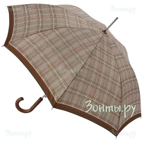 Коричневый зонт-трость Fulton G832-2194 Tweed Check