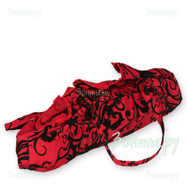 Красный зонт с бархатным узором купола Три слона 200-04