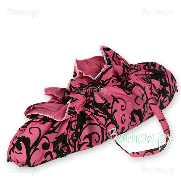 Розовый зонт с бархатным узором купола Три слона 200-05