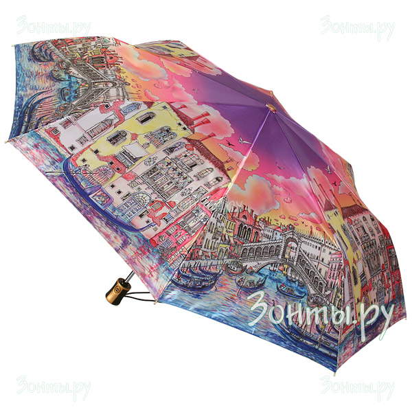 Зонтик женский сатиновый Три слона 133-04