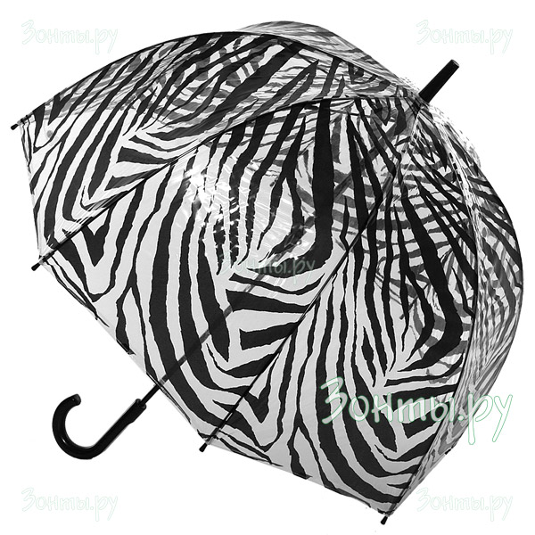Прозрачный женский зонтик Fulton L042-2519 Zebra Birdcage-2