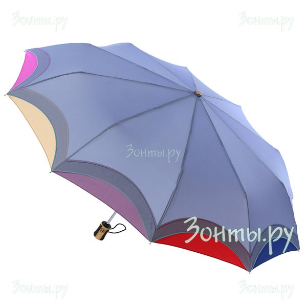 Женский светло-синий зонтик с  10 спицами Три слона L3110-03