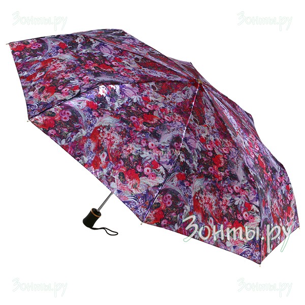 Женский сатиновый зонт с цветами Три слона 100-48