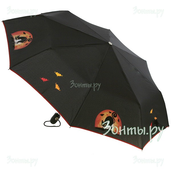 Женский зонтик для молодой модницы Черный кот Airton 3912-31