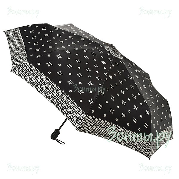 Сатиновый черный зонт Doppler 74660 FGD-03 с рисунком