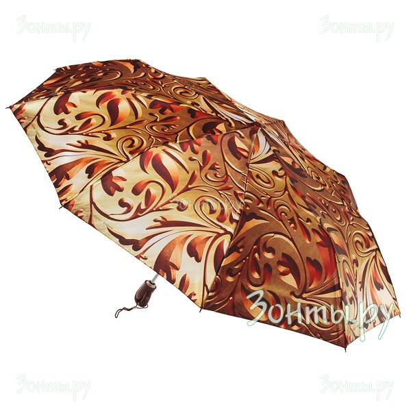 Сатиновый женский зонт Zest 23944-328  с разноцветными узорами