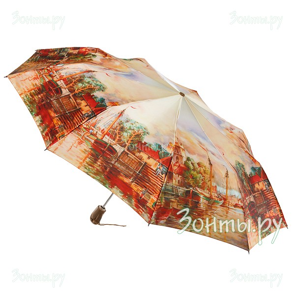 Зонтик женский из сатина Zest 23944-326 с художественным рисунком