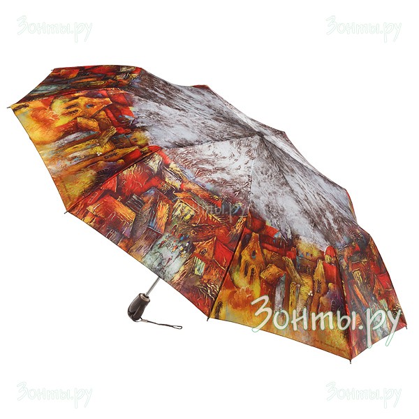 Женский сатиновый блестящий зонт Zest 23944-327 с художественным рисунком
