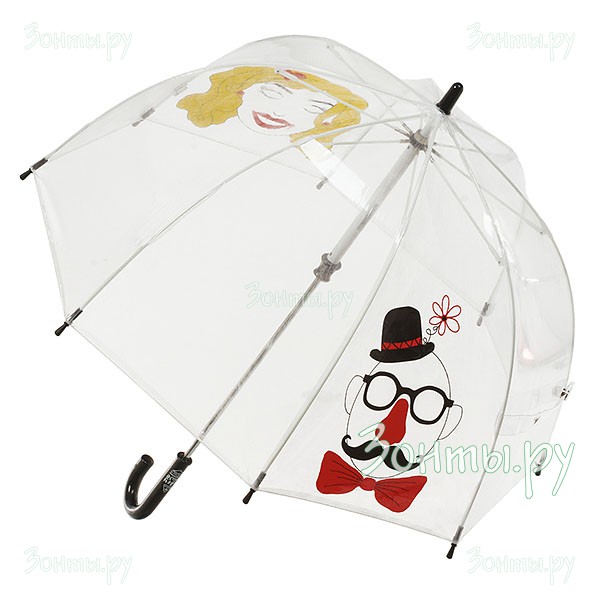 Детский зонт прозрачный Fulton C605-2868 Funny Faces