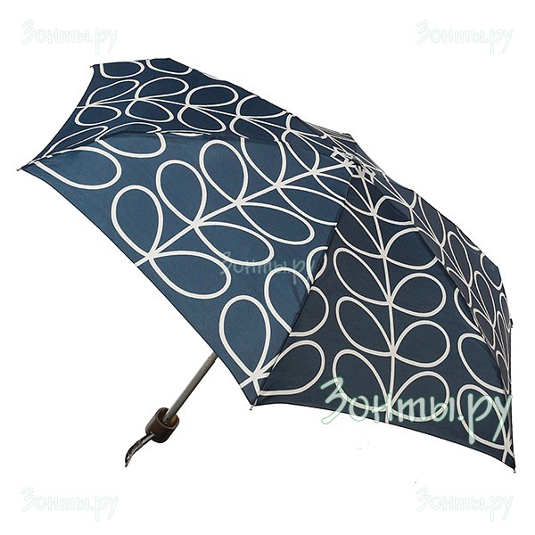 Плоский компактный зонт Orla Kiely L744-2778 Linear Leaf