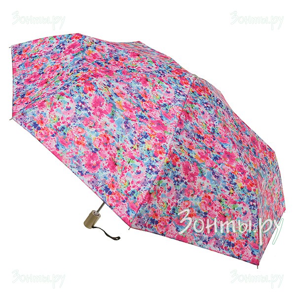 Женский легкий зонт с дизайнерским акварельным узором Stilla 503/1 slim