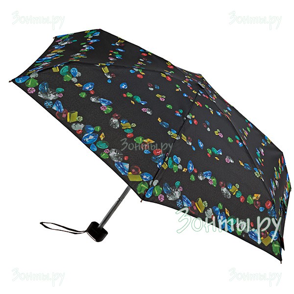 Маленький женский зонт плоской формы Fulton L501-3023 Bling Gems Tiny-2