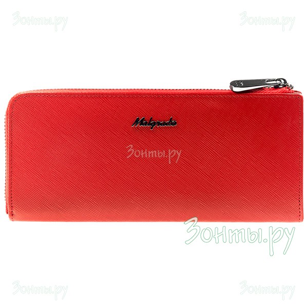 Женский кожаный клатч кошелек Malgrado 76002-13801D Red