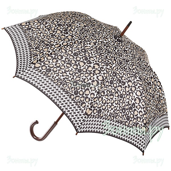 Нажмите чтобы увеличить Женский зонт-трость Fulton L056-3039 Leopard Border