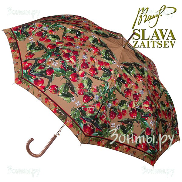 Женский дизайнерский зонт-трость с рисунком Слава Зайцев SZ-065/2 auto