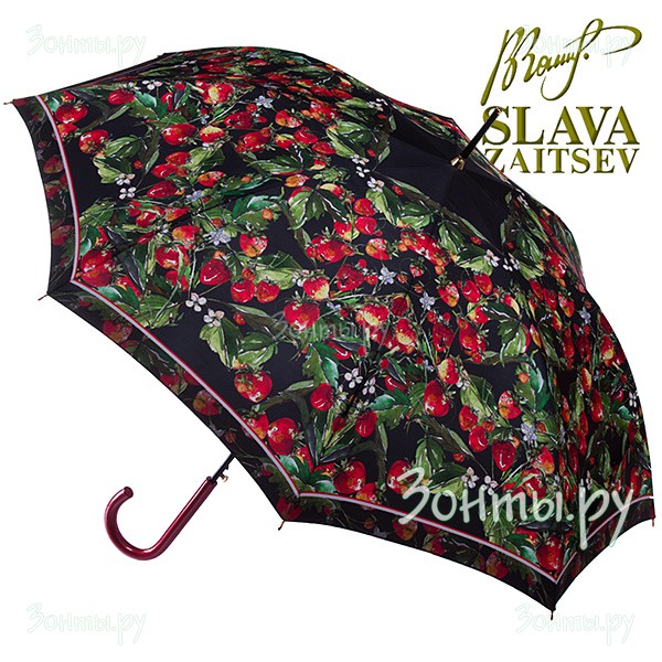 Дизайнерский женский зонт-трость Слава Зайцев SZ-065/3 auto с рисунком