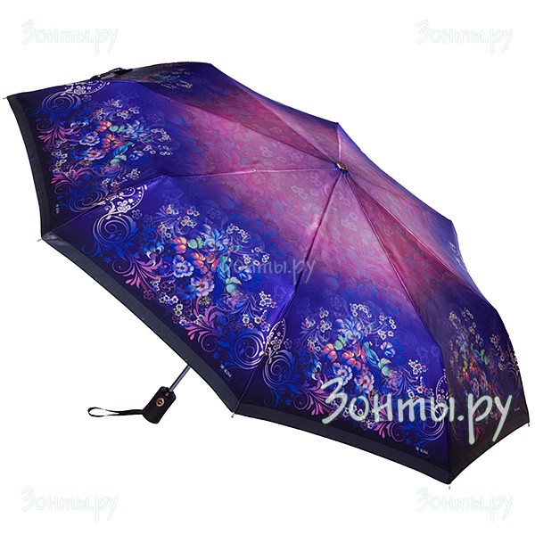 Женский зонтик Три слона 139-31E с жостовским узором
