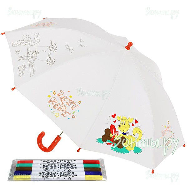 Детский зонт-трость раскраска Zest 21581-04