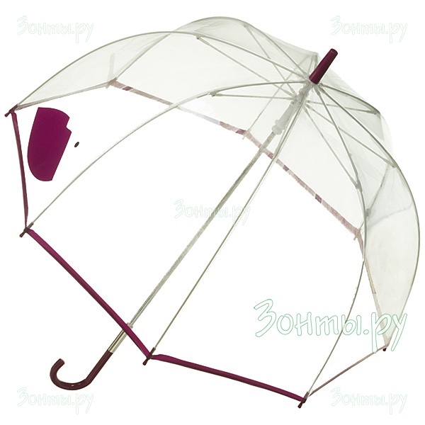 Прозрачный женский зонтик от дизайнера Lulu Guinness L719-3180 Abstract Lip Magenta Birdcage-2