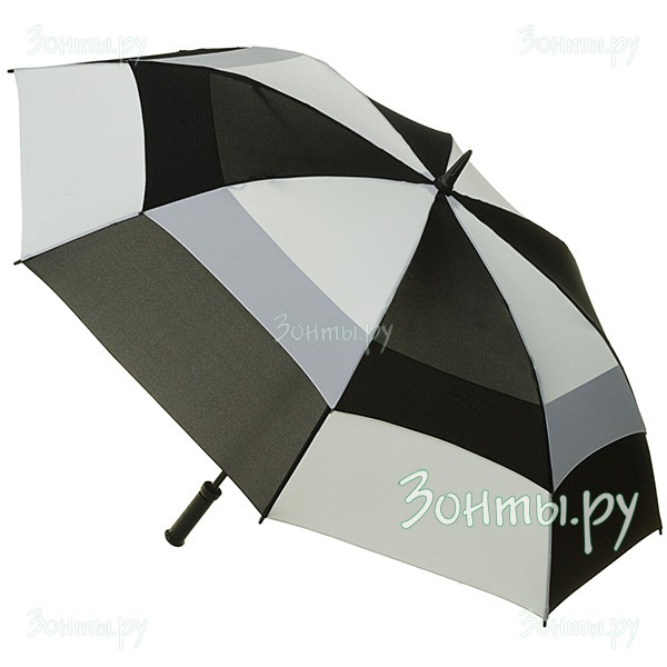 Большой зонт-гольфер с двойным куполом Fulton S669-2986 Black White Stormshield