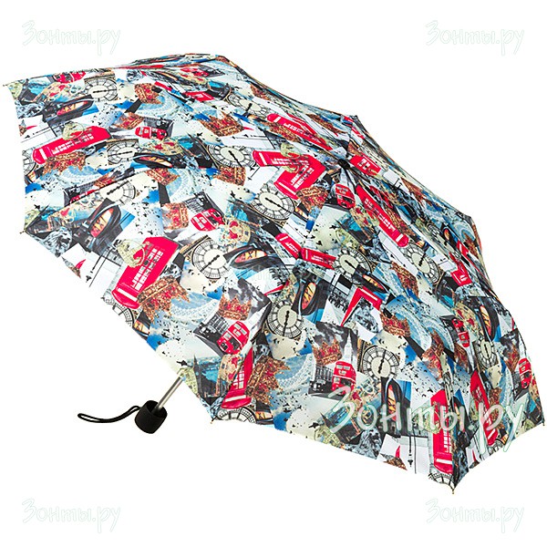 Легкий женский зонт с рисунком Fulton L354-3327 London Photographic Minilite-2