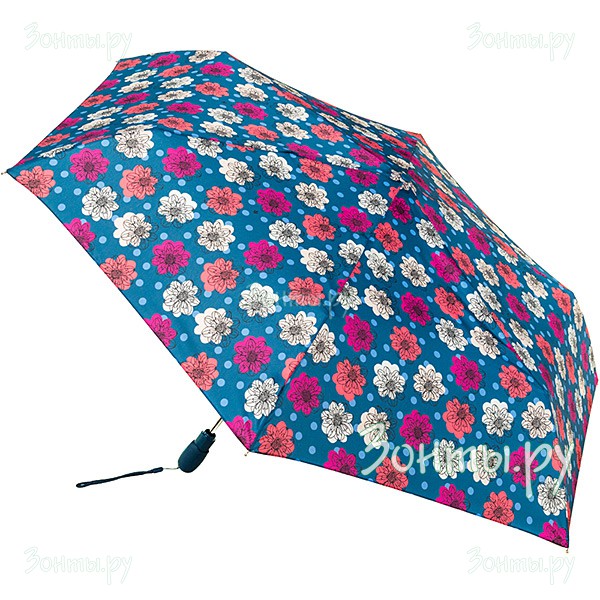 Женский зонт компактных размеров Fulton L711-3289 60s Flower Superslim-2