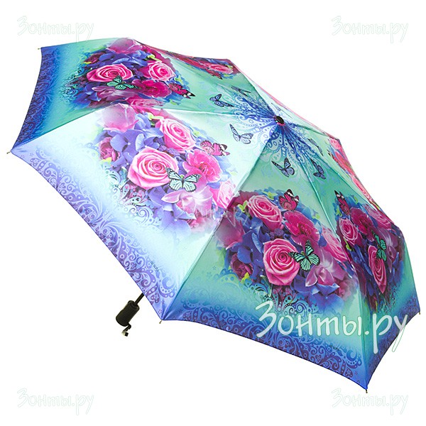 Полностью автоматический женский зонтик с цветами Три слона L3760-34E