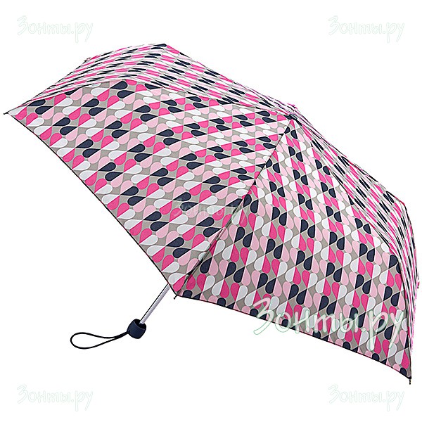 Легкий женский зонт компактный Fulton L553-3373 Geo Heart