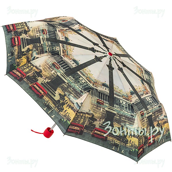 Легкий женский зонт с рисунком Fulton L849-3417 Vintage London Minilite-2