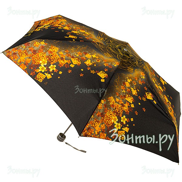 Маленький женский зонт Zest 253626-169 с рисунком желтых цветов