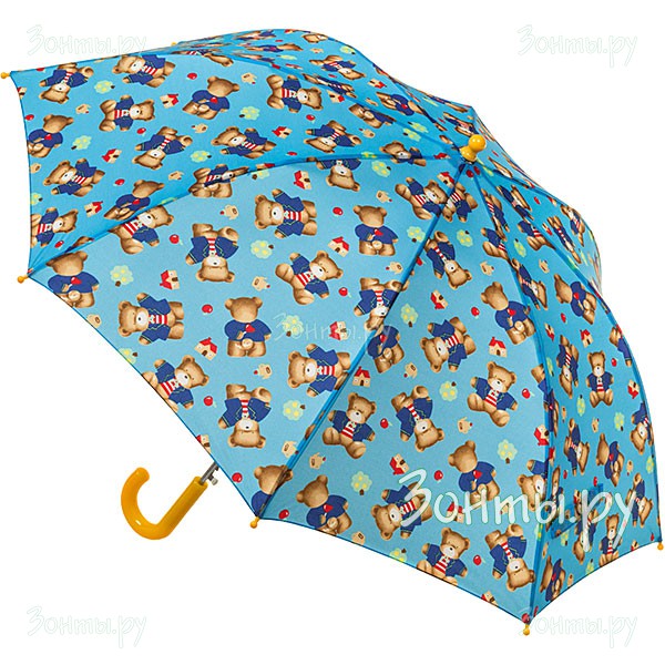 Голубой детский зонт-трость для мальчика Ame Yoke L54-08, автомат