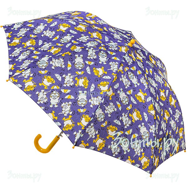 Фиолетовый детский зонт-трость Ame Yoke L54-09, автомат