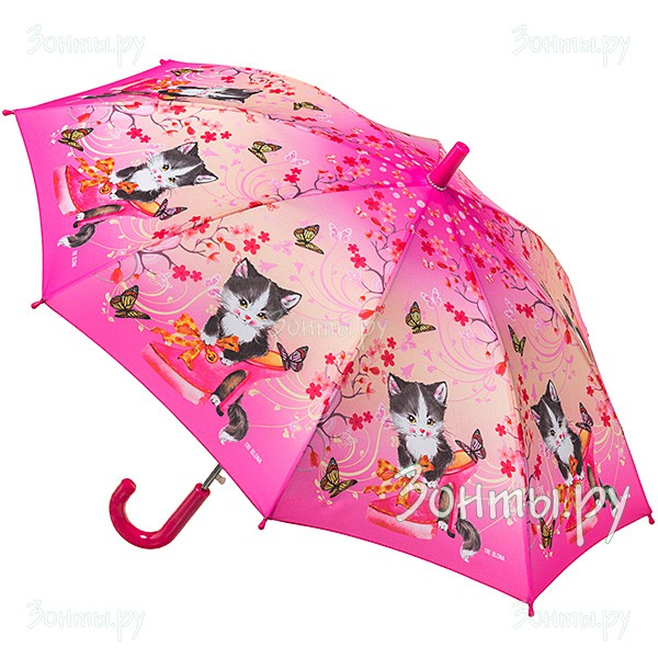 Зонт-трость розовый для девочки Три слона C-47-23B