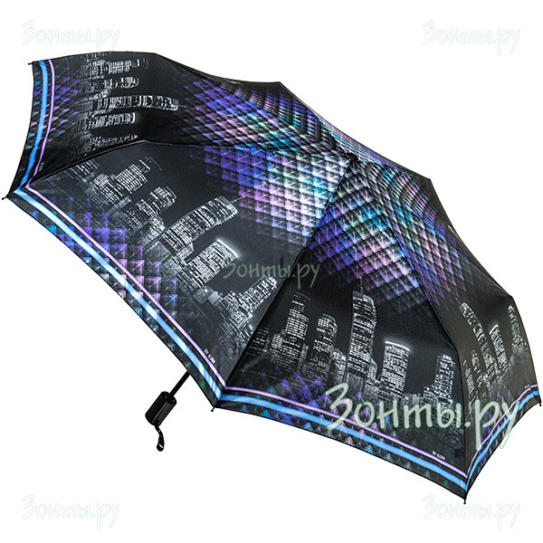 Женский зонтик из блестящего сатина с рисунком Три слона 363-30C