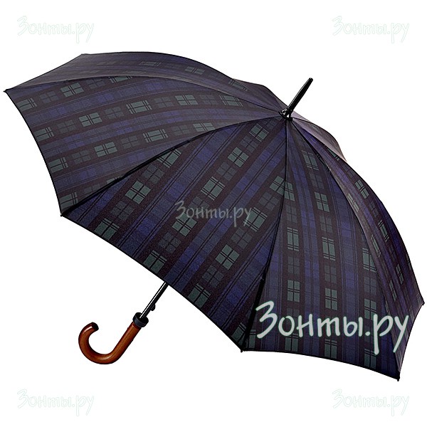 Зонт-трость с усиленными спицами для мужчин Fulton G817-3353  Black Watch Черная клетка