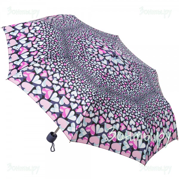 Легкий женский зонтик с рисунком Fulton L354-3528 Heart Kaleidoscope