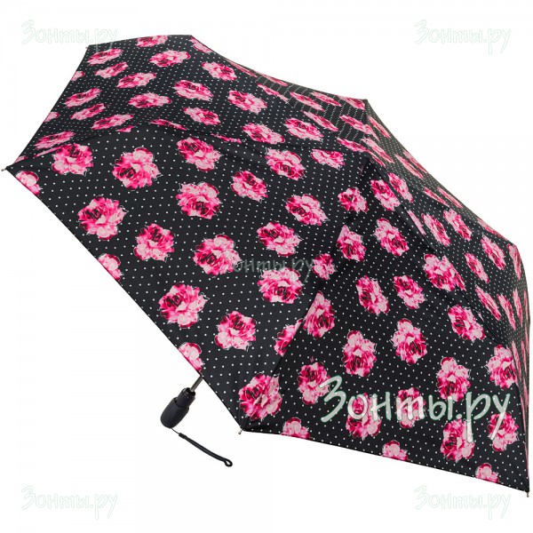 Узкий компактный зонт Fulton L711-3537 Rosie Pin Spot с цветочным узором